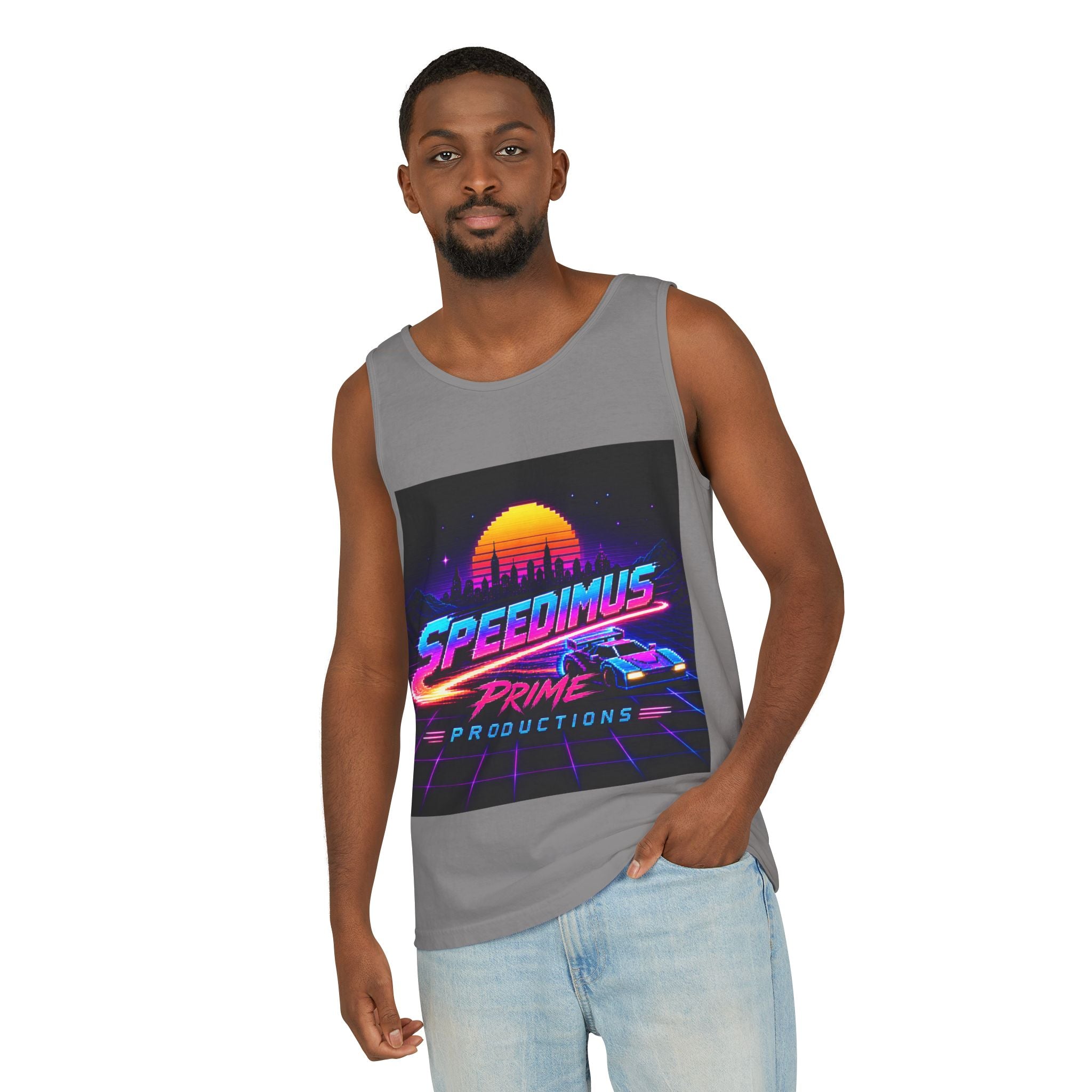 Retro Speedimus Prime Tank Top — 80s Synthwave Racing Graphic Tank