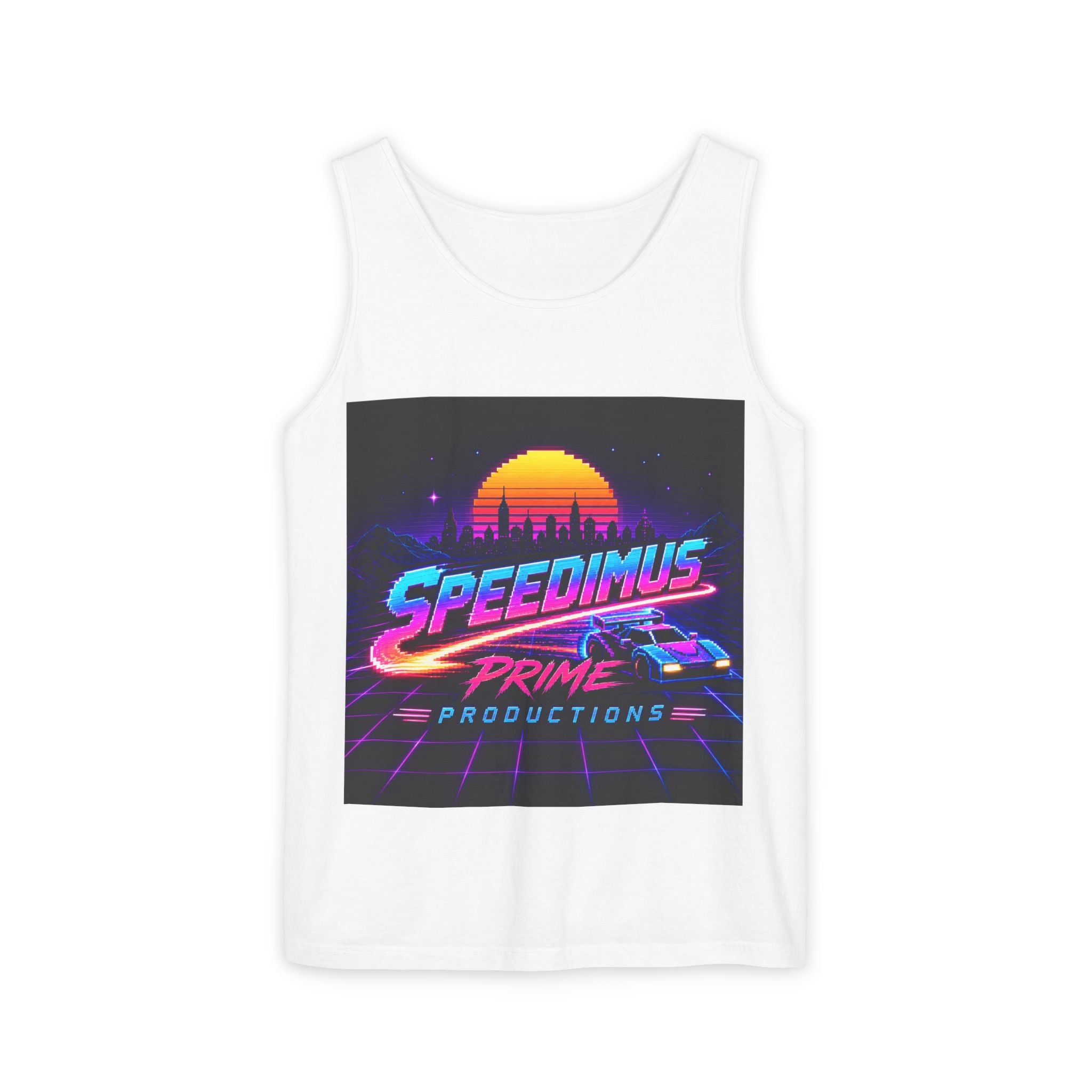 Retro Speedimus Prime Tank Top — 80s Synthwave Racing Graphic Tank