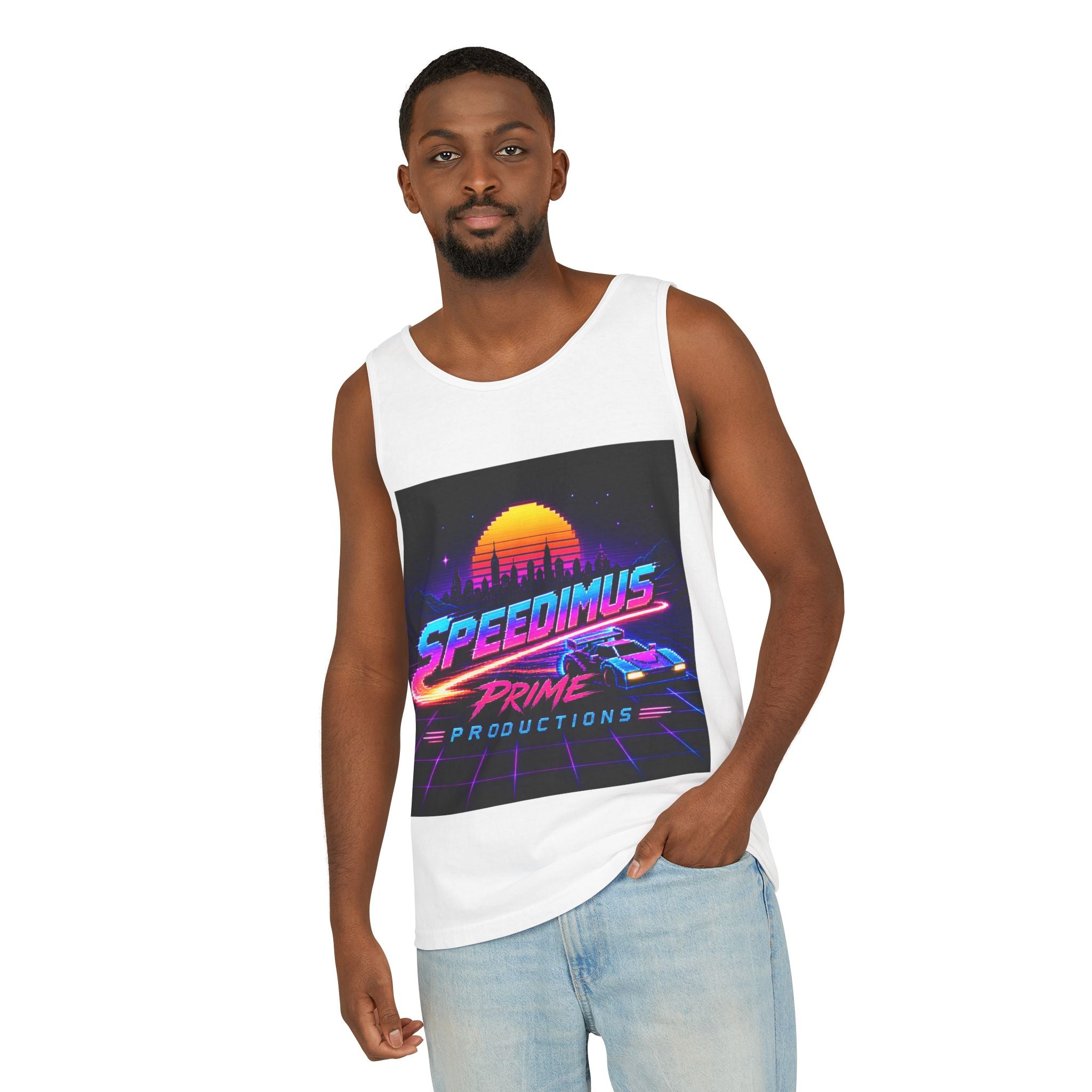 Retro Speedimus Prime Tank Top — 80s Synthwave Racing Graphic Tank