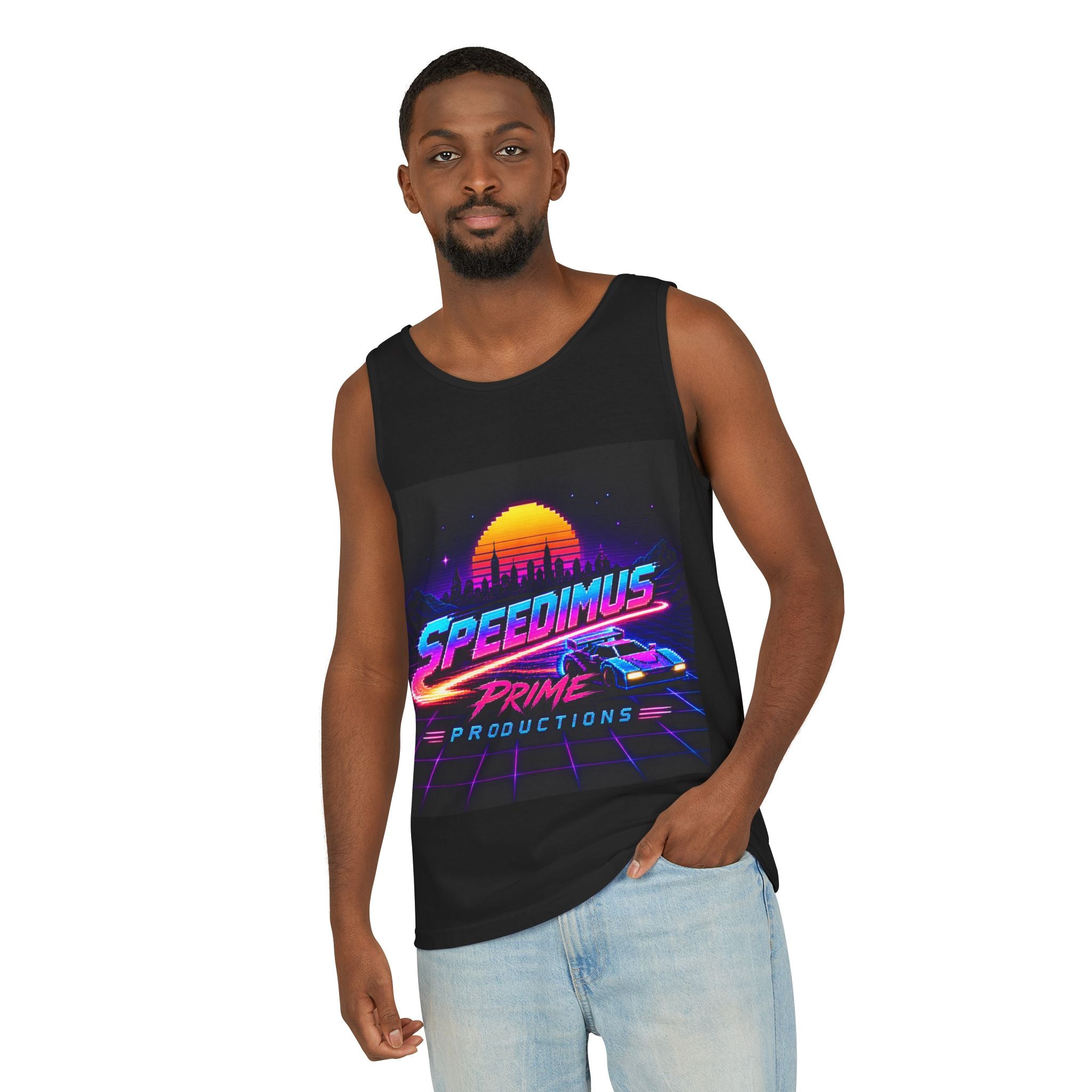 Retro Speedimus Prime Tank Top — 80s Synthwave Racing Graphic Tank