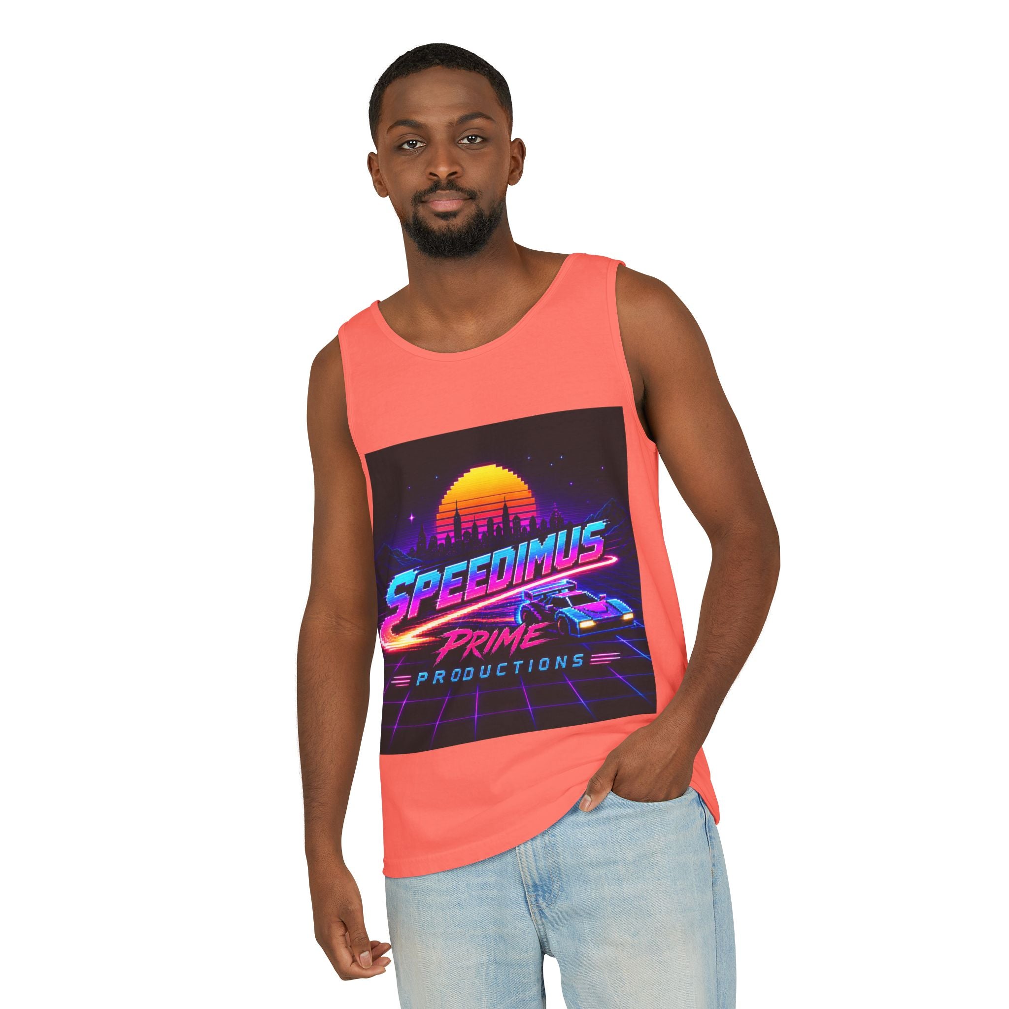Retro Speedimus Prime Tank Top — 80s Synthwave Racing Graphic Tank