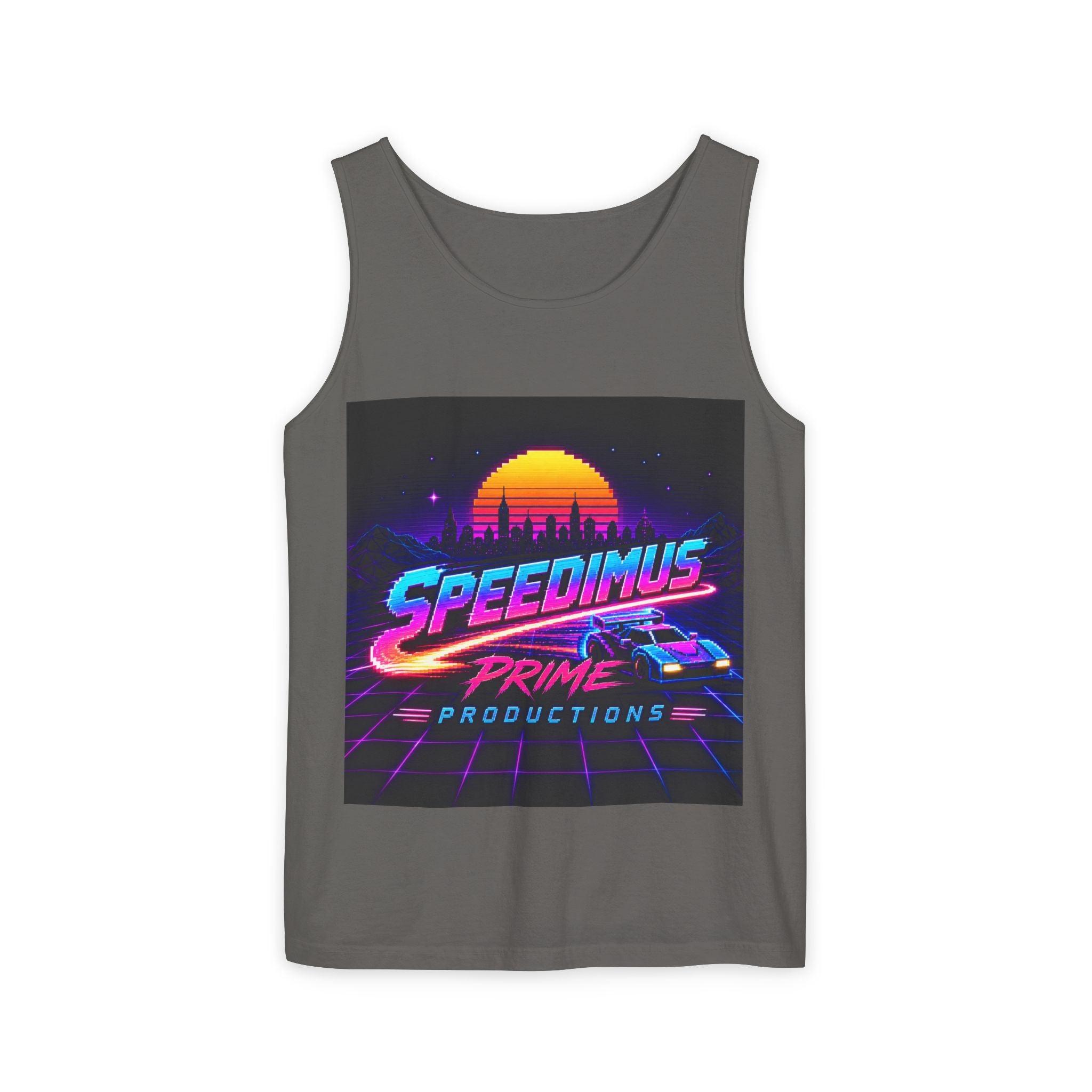 Retro Speedimus Prime Tank Top — 80s Synthwave Racing Graphic Tank