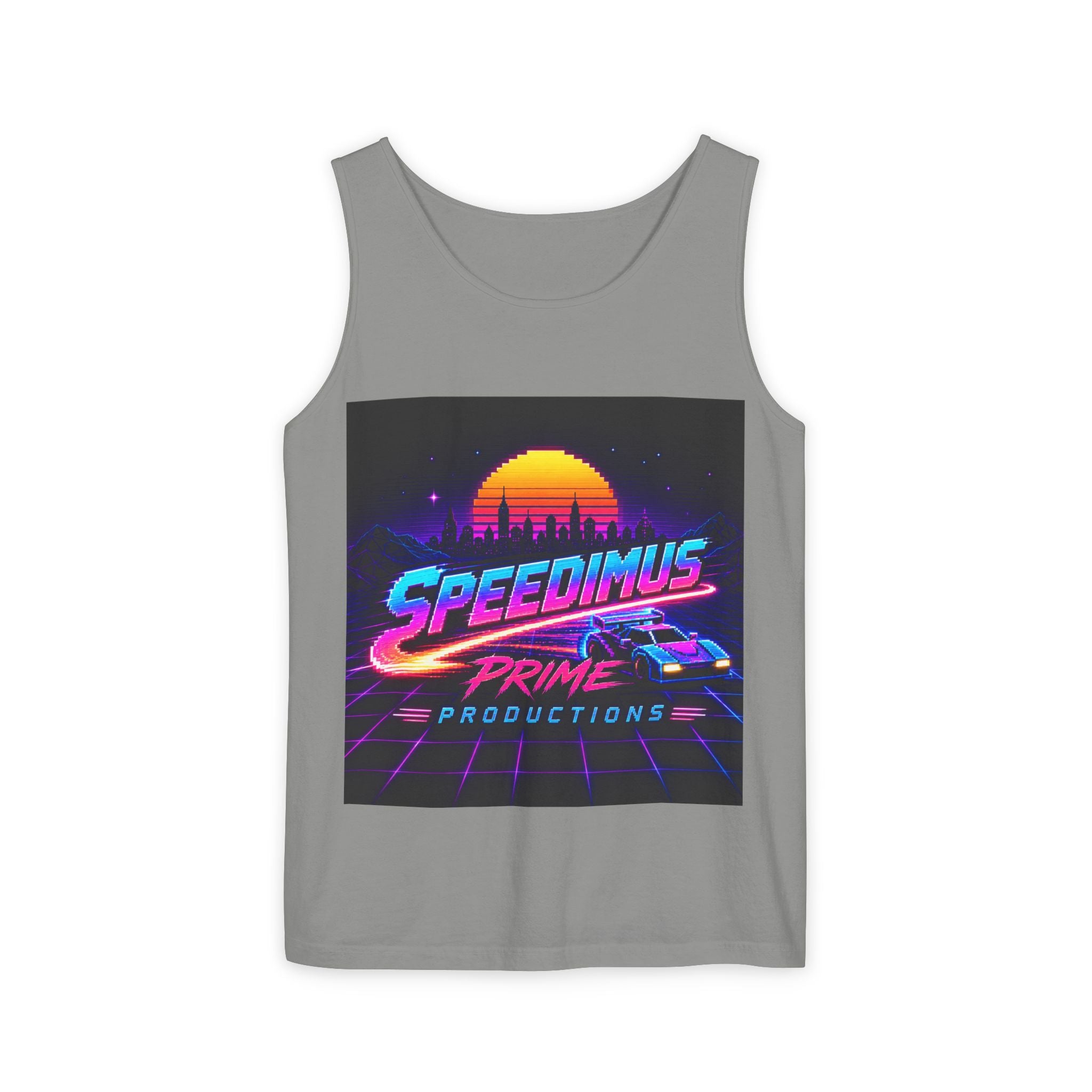 Retro Speedimus Prime Tank Top — 80s Synthwave Racing Graphic Tank