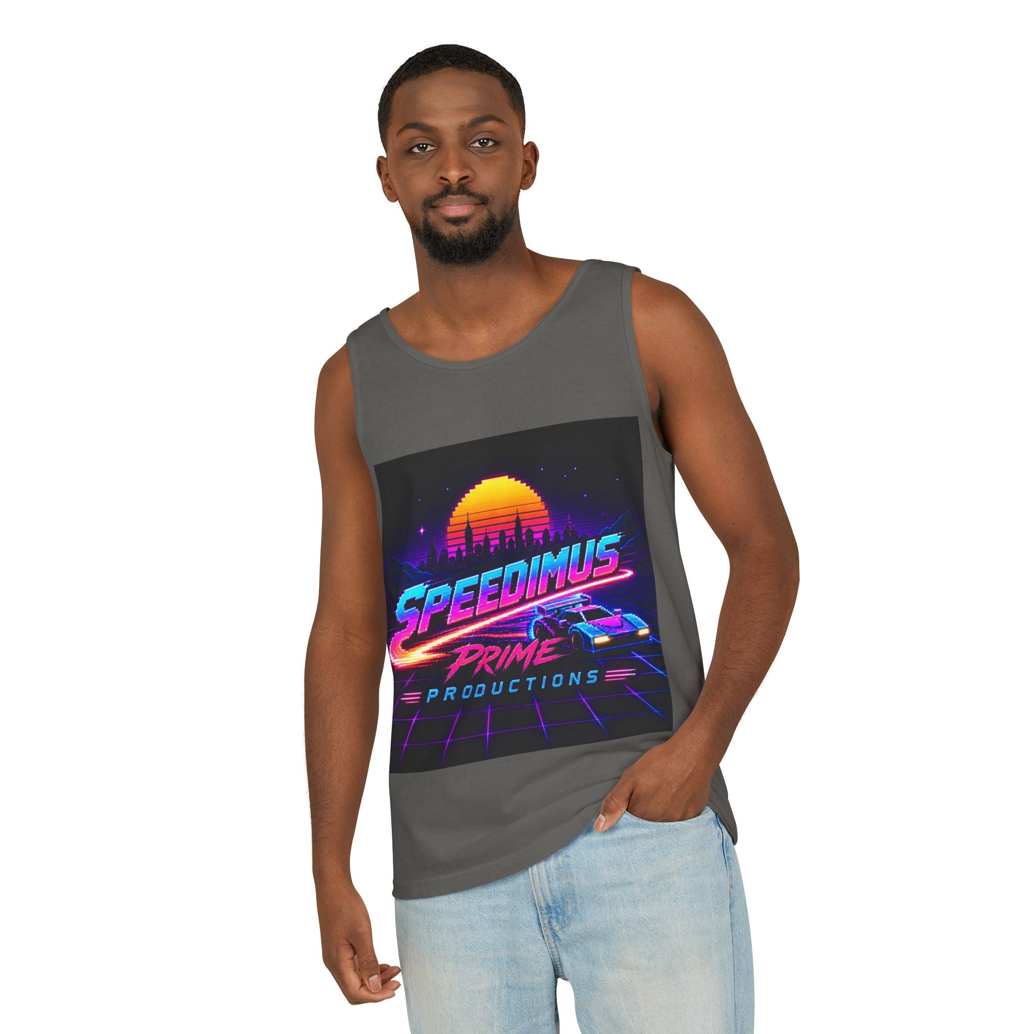 Retro Speedimus Prime Tank Top — 80s Synthwave Racing Graphic Tank